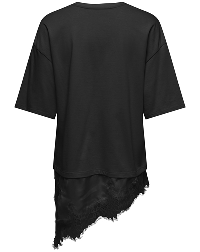 JDY - JDYAlma Lace Detail T-Shirt - Black